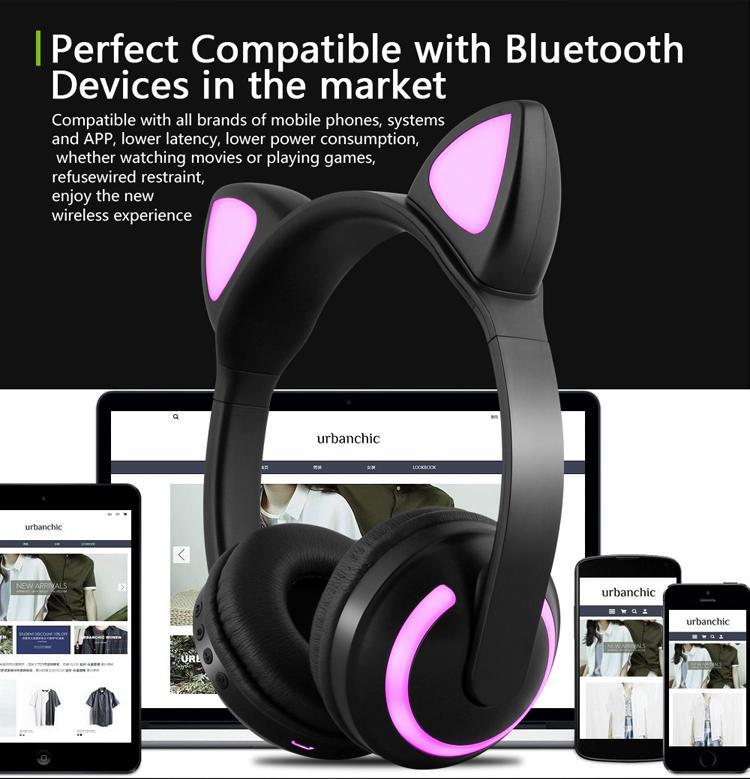 Cat Glowing Bluetooth Headphones