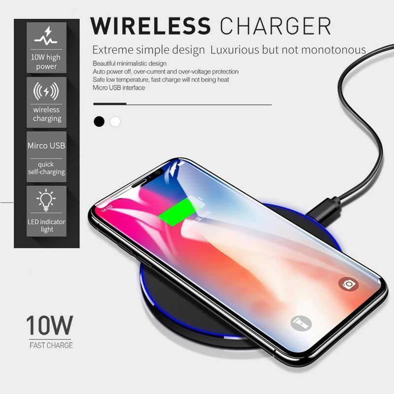 10W Qi Schnellladegerät für iPhone X 8 Samsung Note 8 S8 Plus S7 S6 Edge