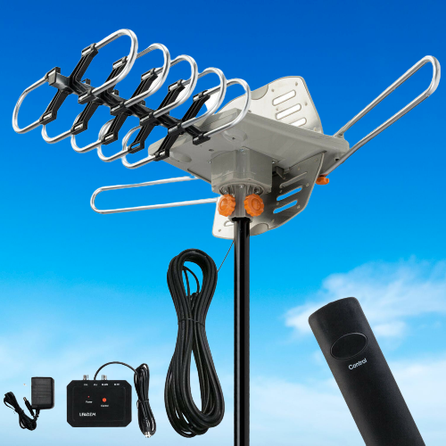 990 Mile Outdoor HD TV Antenna | Dual-Band, 360° Reception & Easy Installation for Home Entertainment