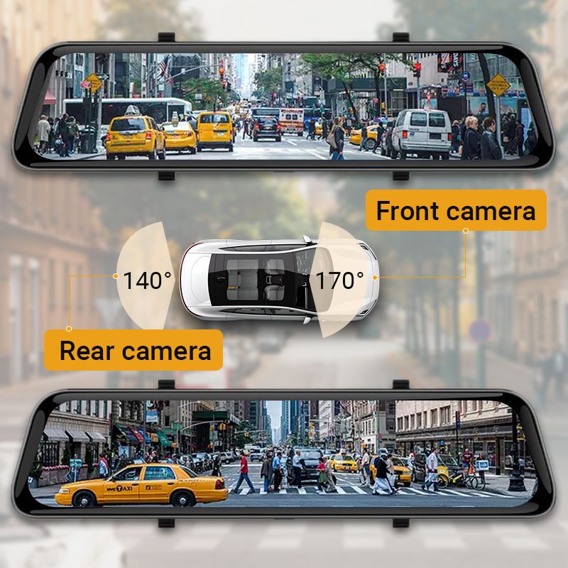 12" 4K Front- und Rear-HD-Nachtsicht-Dashcam