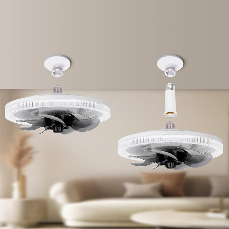 2-in-1 leiser verstellbarer Ventilator mit Licht und Fernbedienung