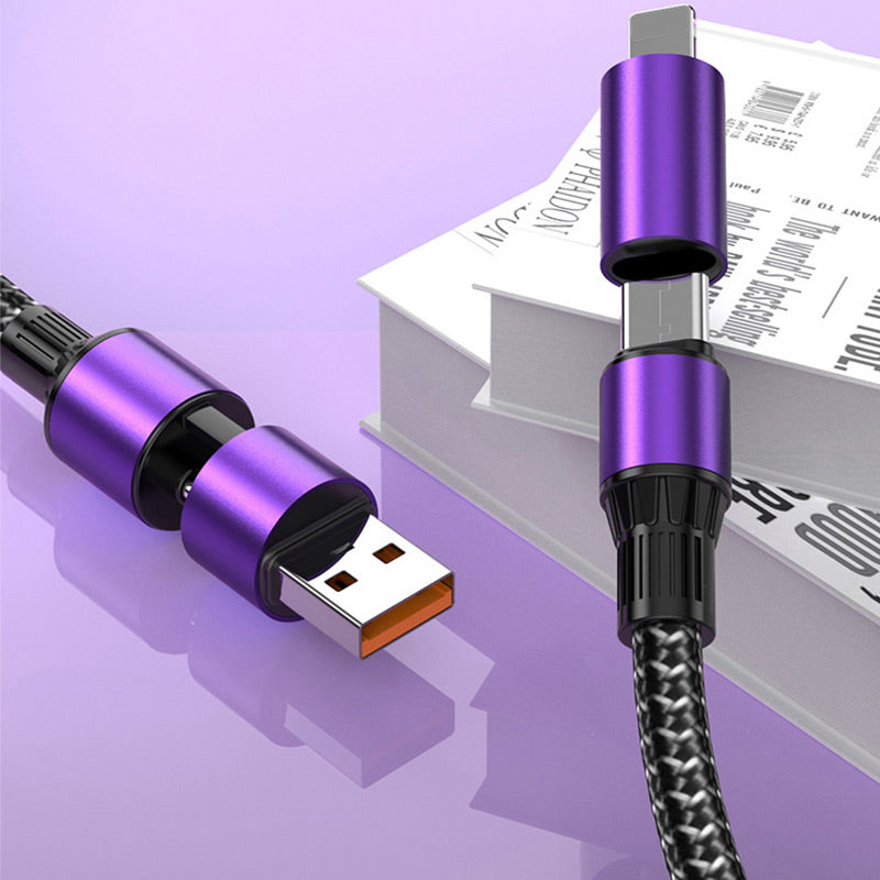 100W Schnellladung 4-in-1 Kabel Typ-C zu Lightning
