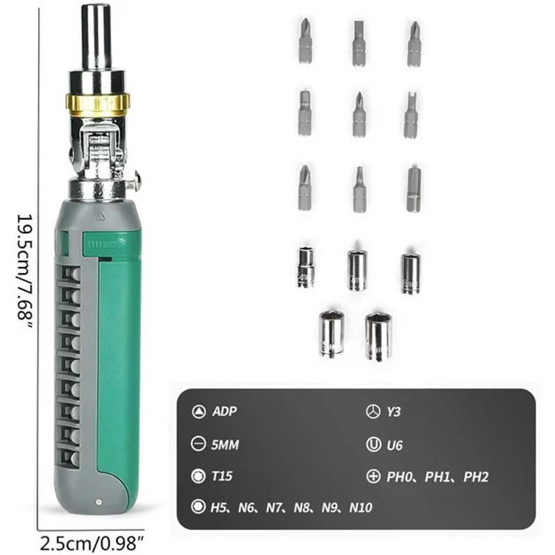 14 in 1 Multifunktionale Ratschen-Schraubendreher Set
