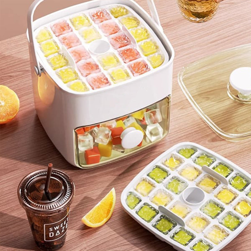 2-stufige praktische Push-In-Eiswürfelform mit Tablettkasten