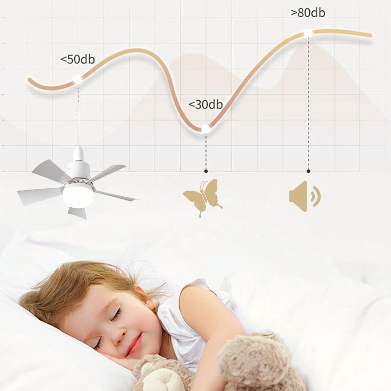 2-in-1 Tragbarer Deckenventilator & Licht mit Fernbedienung