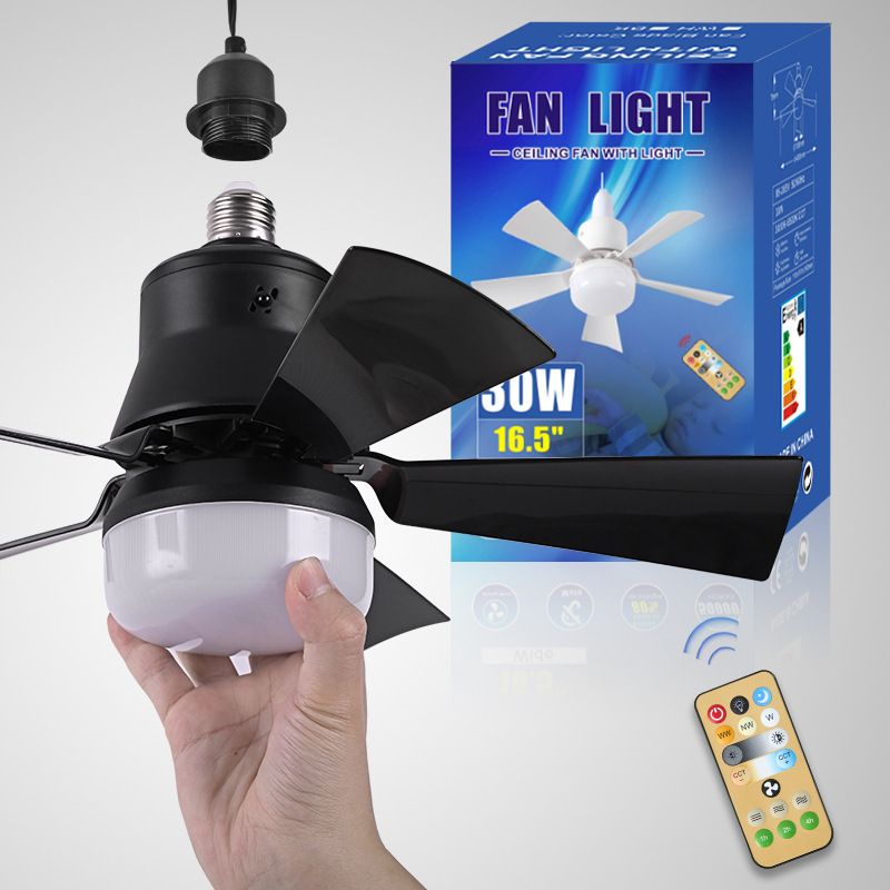 2-in-1 Tragbarer Deckenventilator & Licht mit Fernbedienung