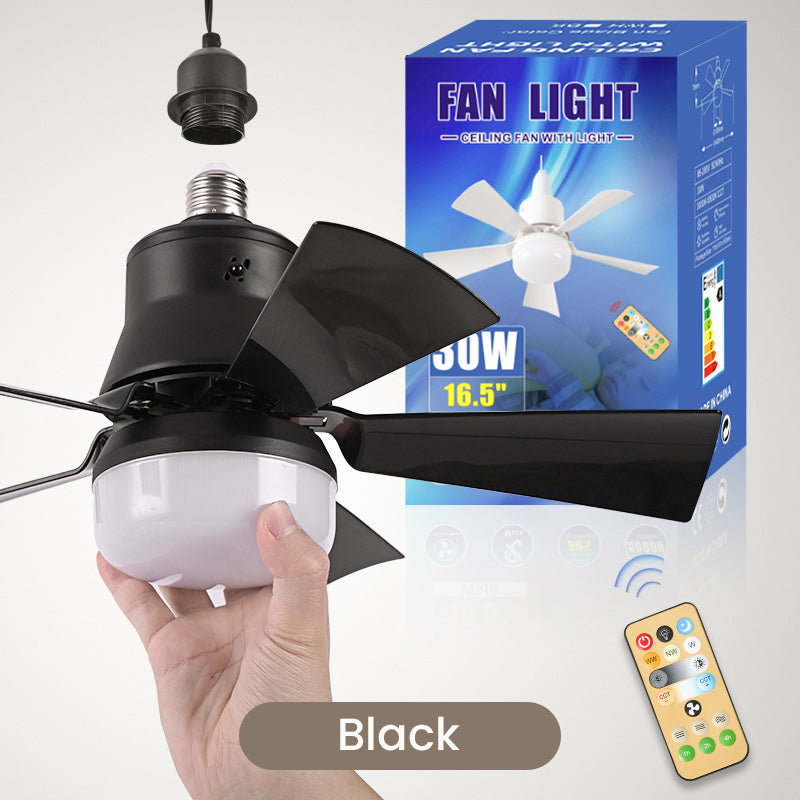 2-in-1 Tragbarer Deckenventilator & Licht mit Fernbedienung