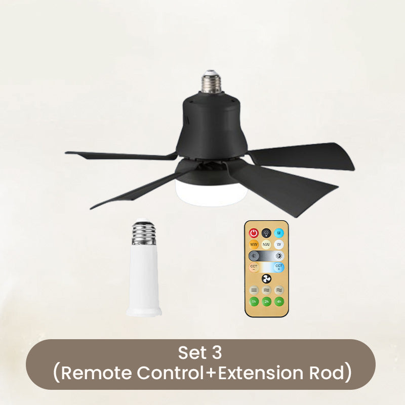 2-in-1 Tragbarer Deckenventilator & Licht mit Fernbedienung