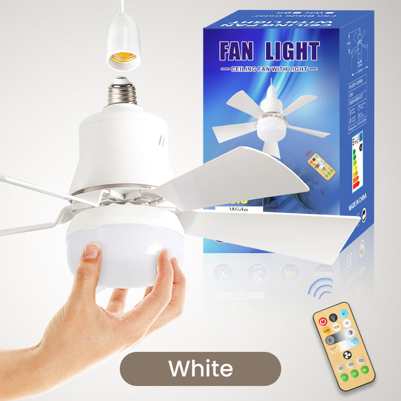 2-in-1 Tragbarer Deckenventilator & Licht mit Fernbedienung