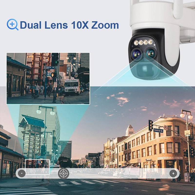 10X Zoom Dual Lens Remote Nachtsicht Solarüberwachungskamera