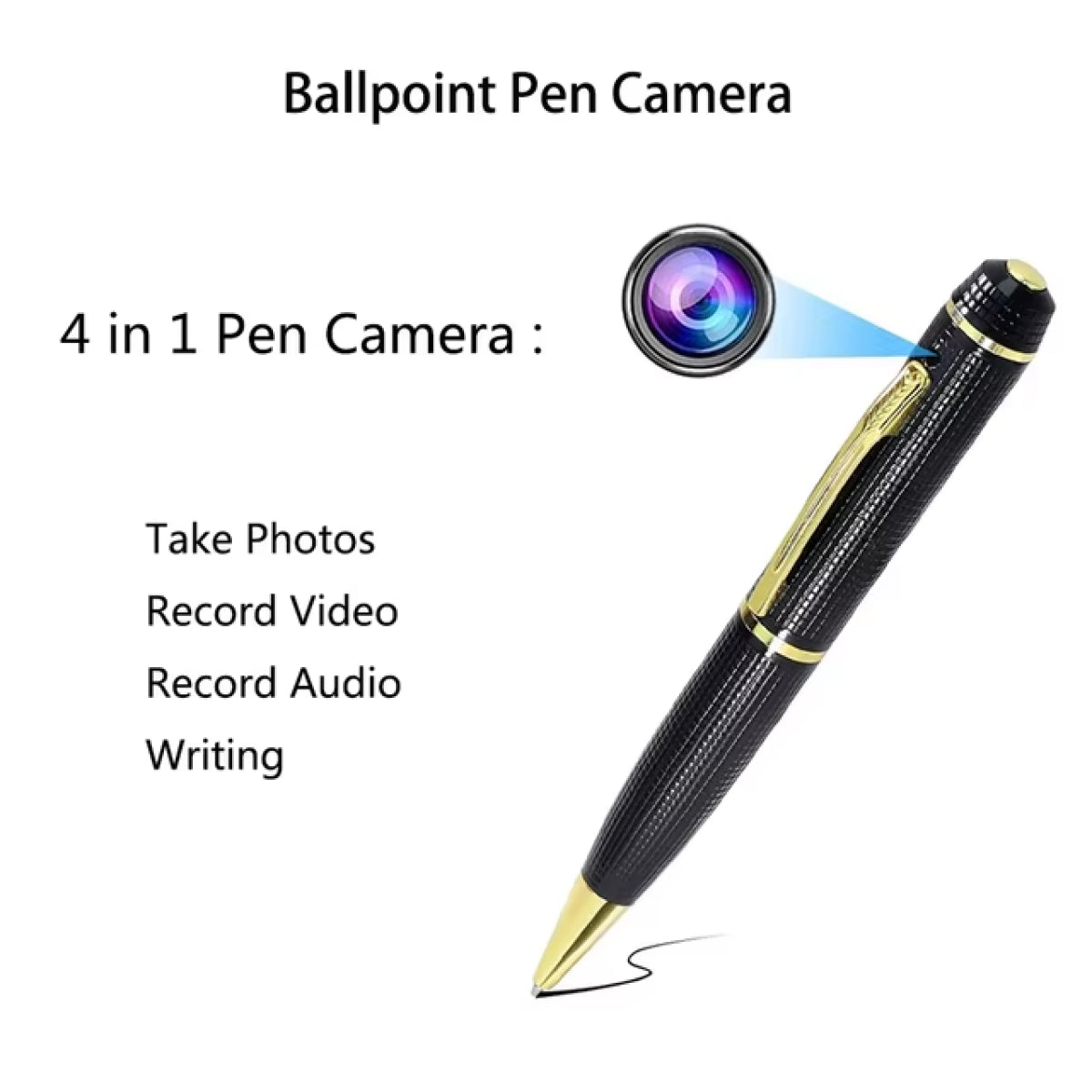 Mini Camera Pen | Wearable Digital Voice & Video Recorder for Business Conferences – Pocket-Sized Security Cam