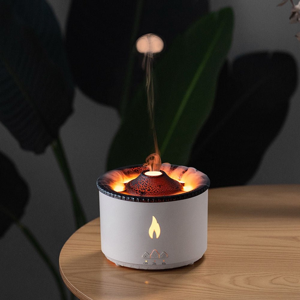 Volcano Aroma Diffuser and Humidifier - Flame Effect for Bedroom, Living Room, Office, Spa & Yoga Use