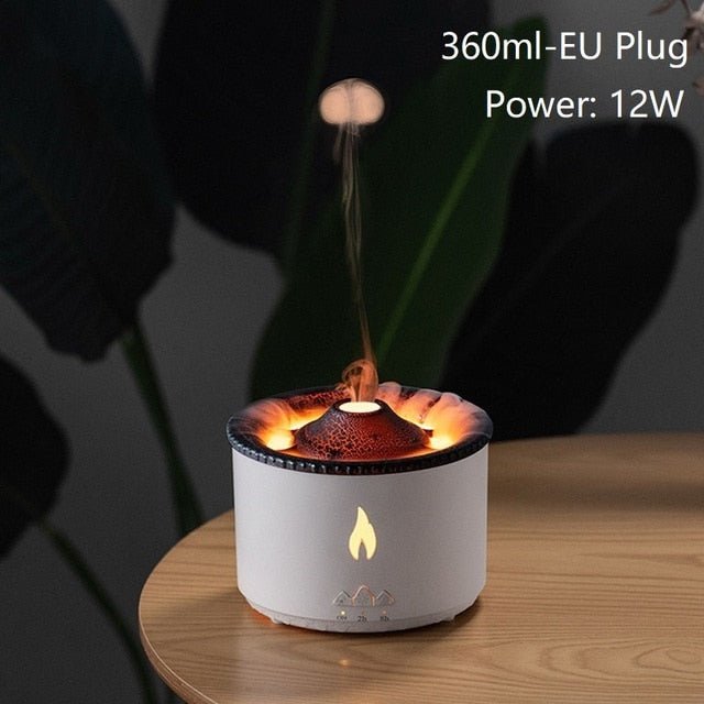 Volcano Aroma Diffuser and Humidifier - Flame Effect for Bedroom, Living Room, Office, Spa & Yoga Use