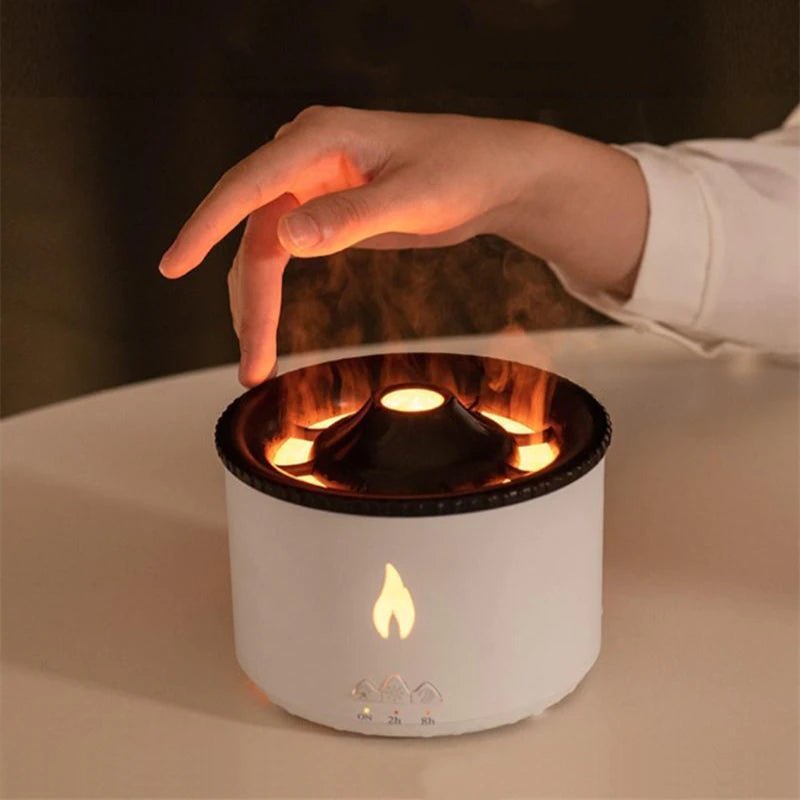 Volcano Aroma Diffuser and Humidifier - Flame Effect for Bedroom, Living Room, Office, Spa & Yoga Use