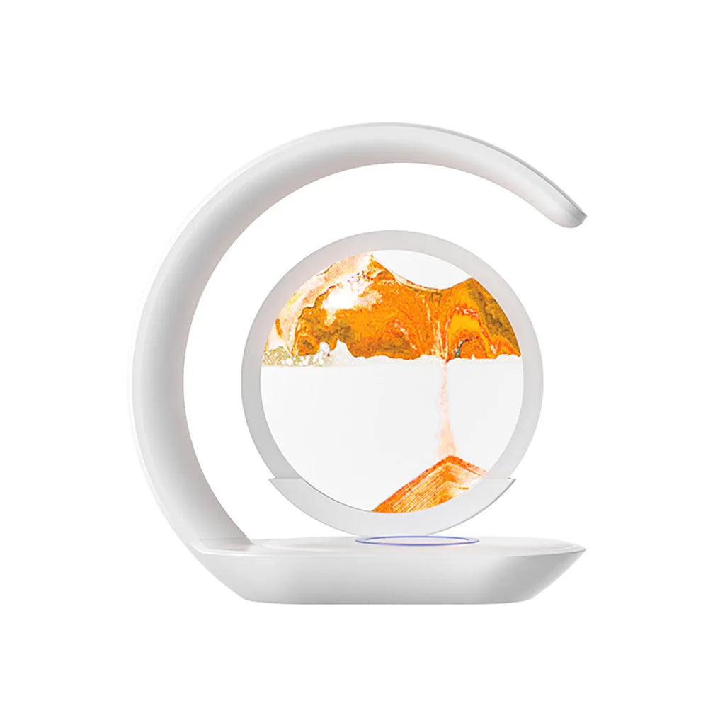 3D Sand Art Table Lamp with Wireless Charger